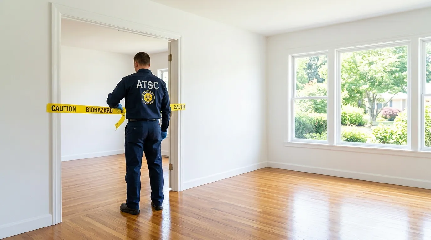 Certified biohazard cleanup crew performing Decomposition Cleanup in Parole